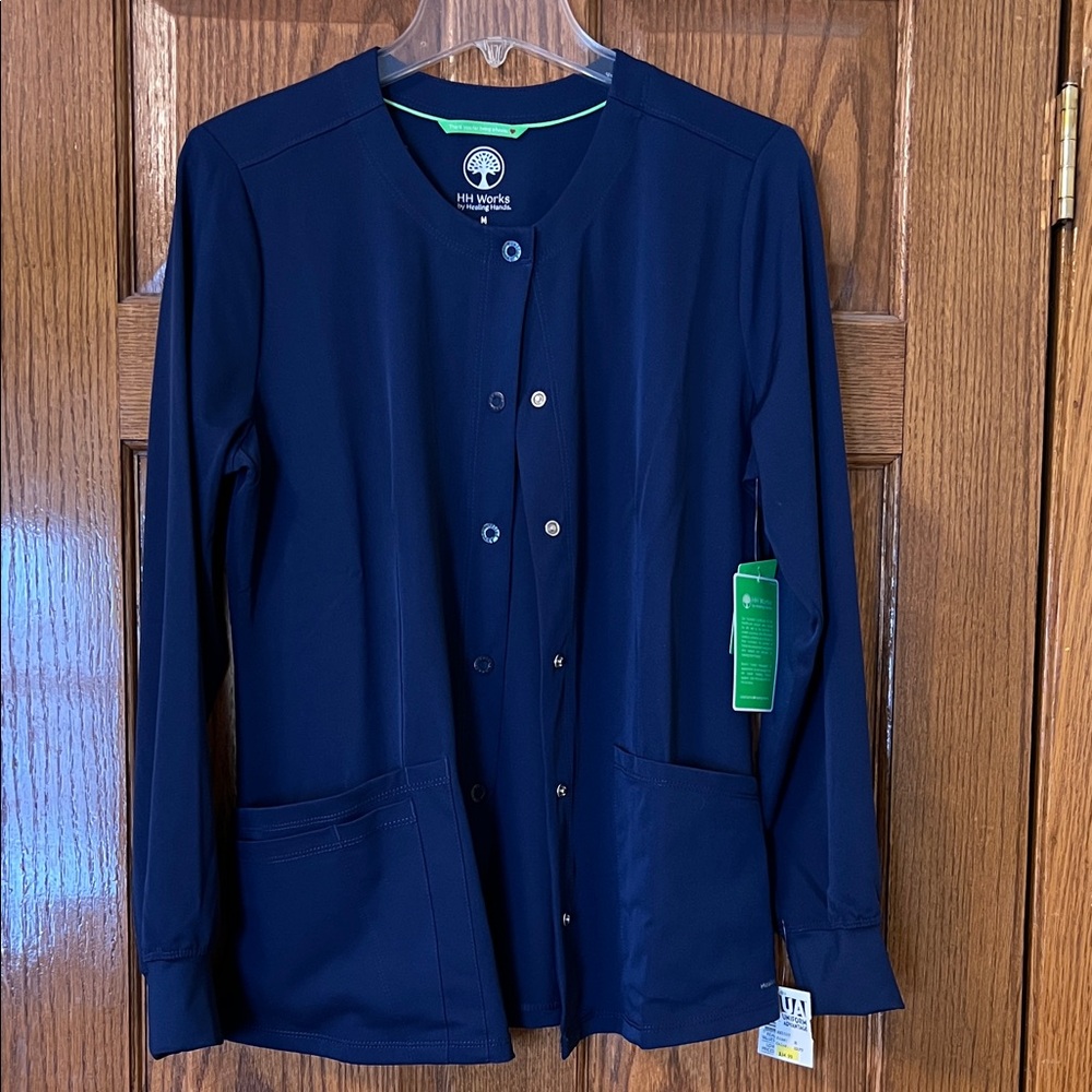 Healing Hands Deep Blue Women's Scrub Jacket